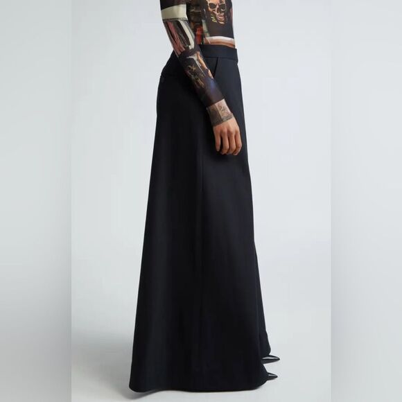 PUPPETS AND PUPPETS Rave Wide Leg Chino Trousers in black - Picture 2 of 16